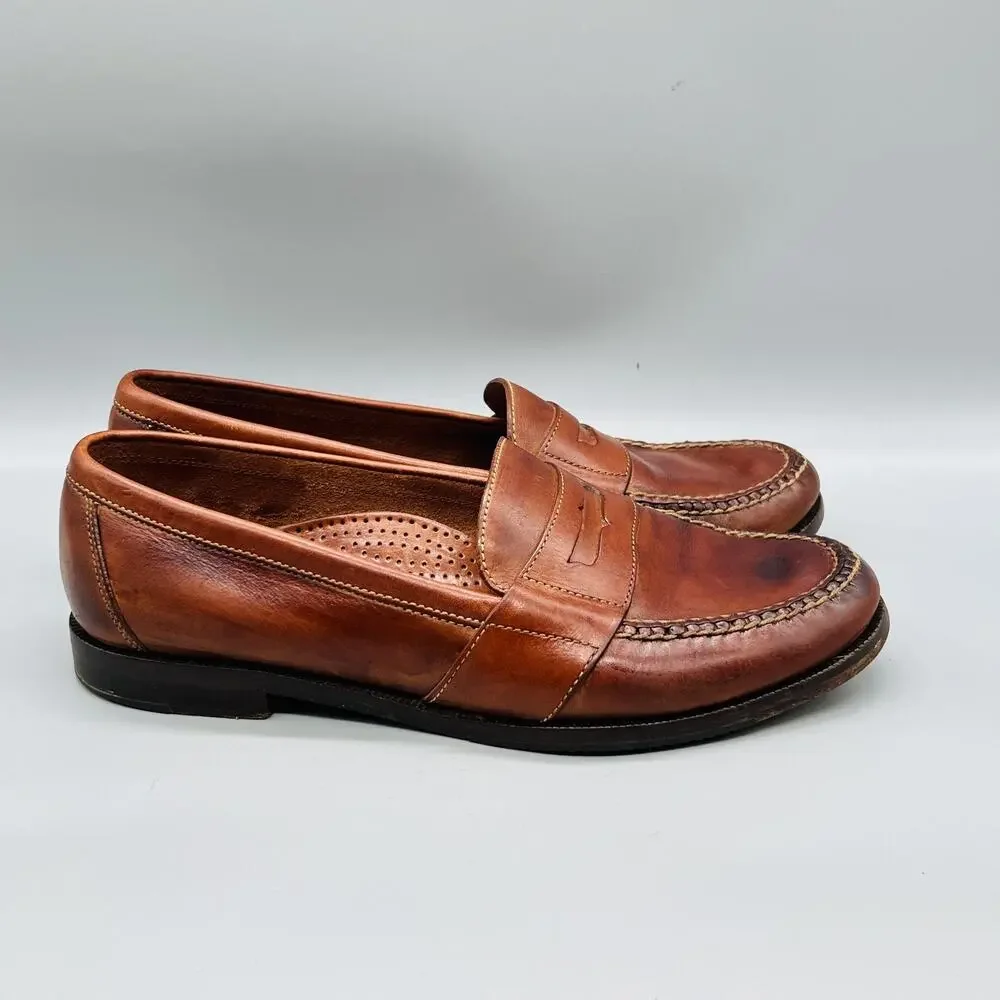 Cole Haan Shoes Men 11.5 Brown Leather Penny Loafers Slip On Dress Oxford Casual